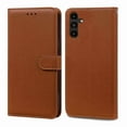 thumbnail image 2 of Allytech Wallet Case for Samsung Galaxy A13 5G, Luxury Litchi Synthetic Leather Flip Protective Cases Cover with Card Holder Detachable Wrist Strap Kickstand, Brown, 2 of 8