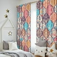 thumbnail image 5 of Blackout Kids Curtains,Multicolor Ethnic Geometric Pattern Childrens Insulated Curtains Set Of 2,Bedroom Essentials,Toddler Room Decor 52x84in(132x213cm), 5 of 5