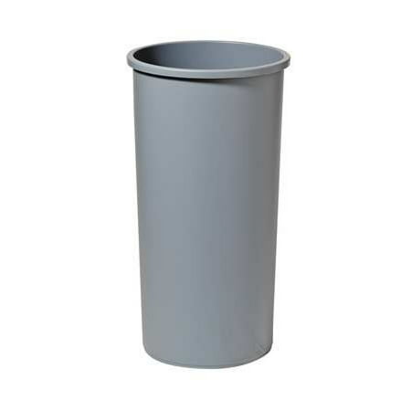 Rubbermaid Commercial Untouchable Waste Container Round Plastic 22gal Gray 354600GY