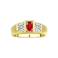 thumbnail image 1 of RYLOS Men's Rings 14K Yellow Gold Classic 6X4MM Oval Gemstone & Diamond Designer Ring Ruby July Birthstone Rings For Men, Gold Rings Size 8, 1 of 7