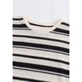 thumbnail image 3 of Striped Printed Round Neck Long Sleeves Sweater for Ladies White Large, 3 of 5