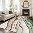 thumbnail image 3 of Area Rug 60×96in, Watercolor Retro Colorful Wave Texture Floor Carpet Living Room Rug, Abstract Art Non-Slip Welcome Mat Indoor Rugs for Bedroom Dining Room, 3 of 9