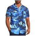 thumbnail image 2 of Awdenio Oversized Tshirts For Men Short Sleeve Button Down Bowling Shirts Retro Summer Tropical Beach Casual Dress Shirt for Men, 2 of 6