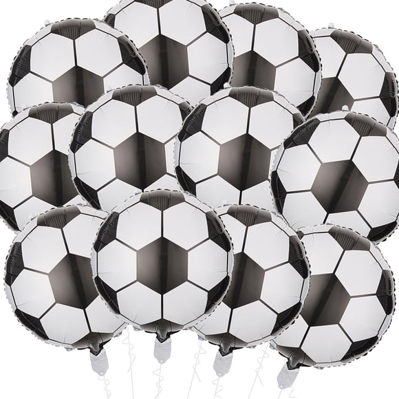 Globos de fútbol Mokesova, lámina de 18 pulgadas para fiesta de fútbol, 12 unidades