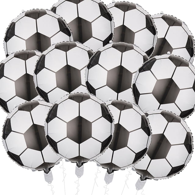 Globos de fútbol Mokesova, lámina de 18 pulgadas para fiesta de fútbol, 12 unidades