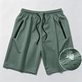 thumbnail image 6 of Men's Quick Dry Mesh Athletic Shorts, Casual Elastic Waist Drawstring Workout Shorts with Zipper Pockets, Lightweight Breathable Gym Running Sports Shorts for Men, Summer Loose Fit Activewear Shorts, 6 of 7