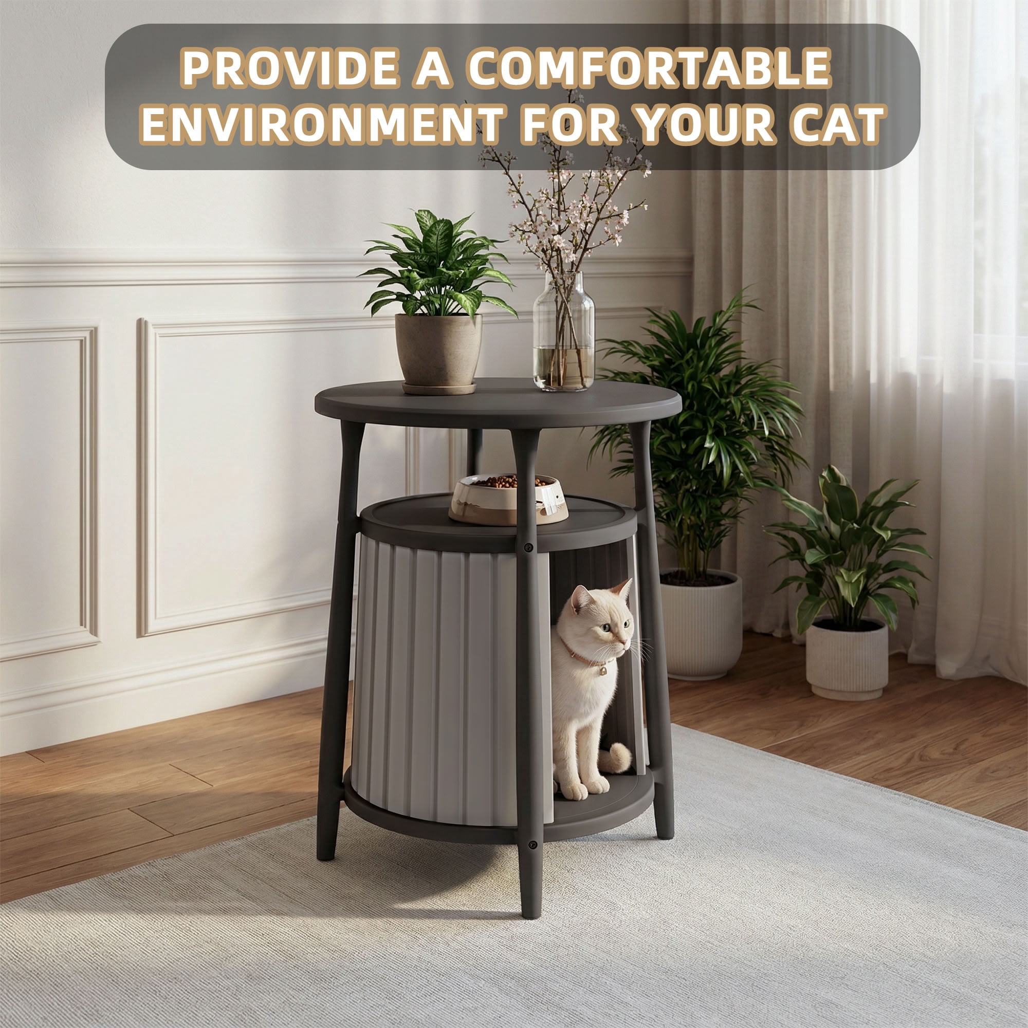 MAYEERTY Multi-Functional Cat House, Versatile Storage Coffee Table Side Table for Living Room