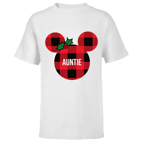 Disney Minnie Mouse AUNTIE Holiday Family - Short Sleeve T-Shirt for Kids - Customized-White