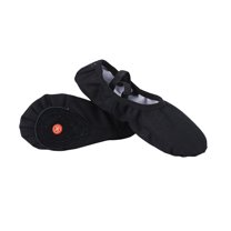 Xfvqtps Ballet Shoes for Women Soft Sole Non Slip Cross Elastic Straps Solid Color Elegant Dance Shoes for Performance Black