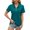 Green, variant on Eternatastic Women's Short Sleeve Polo Shirts Zipper Collar V Neck Business Casual Tops Loose Fit Tunic Shirt