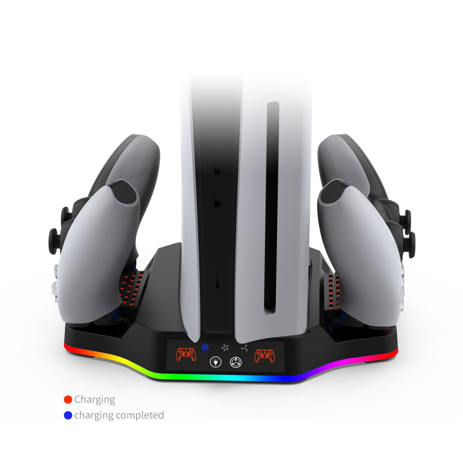 Charging Stand with Cooling Fan for PS5 Slim Console,Avec 3 Levels Turbo Fan, 3 Levels Turbo Fan