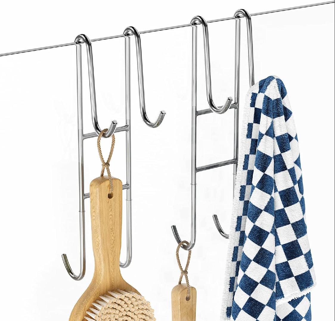 Shower Door Hooks, Super Extended Towel Hooks for Bathroom, Over Door