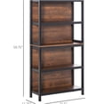 thumbnail image 6 of JERFIT 5-Tier Storage Bookshelf, Industrial Ladder Shelf Organizer Rack with Anti-Tip Wall Anchor, Black, 6 of 6