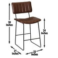 thumbnail image 5 of Steve Silver Tribeca Metal and Brown Faux Leather Commercial Grade Counter Stool, 5 of 8