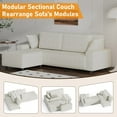 thumbnail image 4 of Gaderth 78.7 Inch Sectional Sofa with Chaise Lounge, Modern Ribbed Fabric L Shaped Couch with Wide Armrests and Sponge Back Cushions, Upholstered Living Room Sofa for Apartment, 1200 lb Capacity, 4 of 9