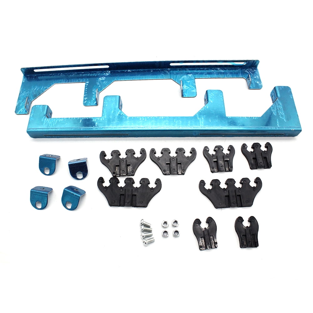 Linear Spark Plug Wire Loom Chrome Black Valve Cover SBC Mount Spark