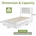 thumbnail image 2 of Ktaxon Twin Wooden Bed Frame, Platform Bed with Headboard & Slats Support, White, 2 of 9