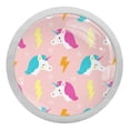 thumbnail image 1 of 4PCS Round Unicorn Cabinet Fluorescence Knob Glowing in the Dark Furniture Drawer Pulls Handle with Screws, 1 of 5