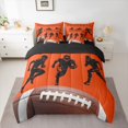 thumbnail image 2 of jejeloiu Rugby Ball Gamer 7pcs Bedding Comforter Set,Football Sport Games Queen Bedding Sets For Kids Reversible, 2 of 8