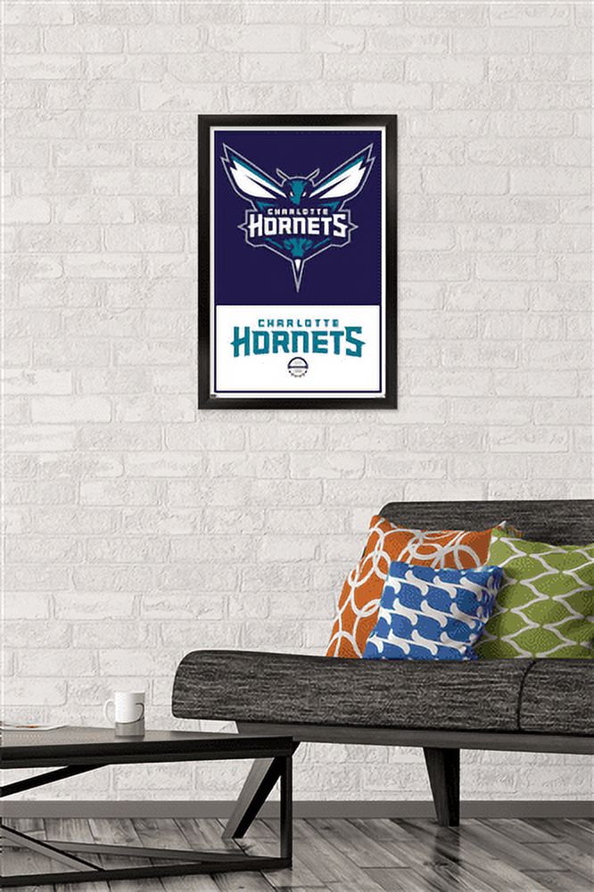 NBA Charlotte Hornets - Logo 21 Wall Poster, 14.725" x 22.375", Framed