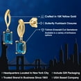 thumbnail image 2 of Gem Stone King 10K Yellow Gold London Blue Topaz Dangle Earrings for Women | 2.28 Cttw | Gemstone November Birthstone | Emerald Cut 7X5MM, 2 of 6