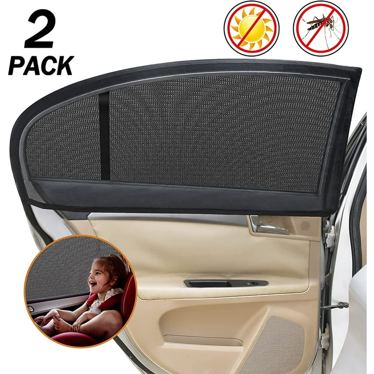 Universal Car Side Window Baby Kid Pet Breathable Sun Shade Mesh Backseat  (2 Pcs) Fits Most Cars