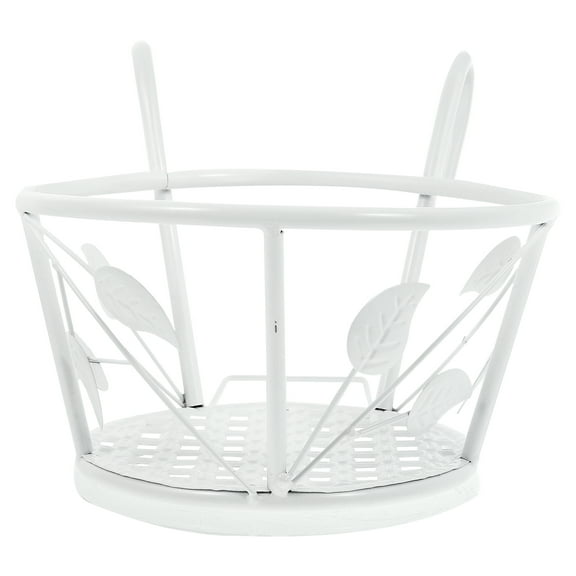 Guangmc Metal Hanging Railing Planter Flower Pot Holder for Balcony Fence (White)