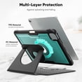 thumbnail image 4 of FJLBDE Case for iPad Pro 11 Inch 2022/2021/2020/2018 4th/3rd/2nd/1st Gen, 360 Rotating Stand iPad Protective Case Cover with Auto Wake/Sleep, Green, 4 of 7