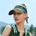 thumbnail image 5 of Daiia Retro Wooden Pattern Sport Sun Visor Hats Visor Cap Adjustable Empty Top Baseball Cap Cotton Ball Caps for Women and Men, 5 of 7