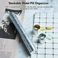 thumbnail image 5 of IC ICLOVER Metal Pill Organizer, Stackable Portable Waterproof Travel Pill Box, Large Aluminum Alloy Travel Pill Case Pill Container for Fish Oil, Supplement (Silver), 5 of 7
