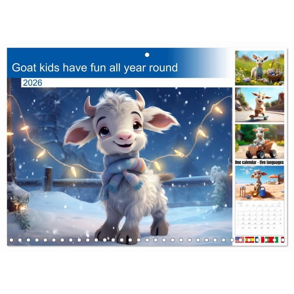 Goat kids have fun all year round (Monthly Wall Calendar 2026 16.5 x 23.4 (open)), CALVENDO 14 Month Calendar