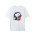 thumbnail image 1 of Camiseta de verano para hombre de algodón de alta calidad, gruesa, de 220 g, con cuello redondo y estampado creativo de oso, de manga corta, 1 of 5