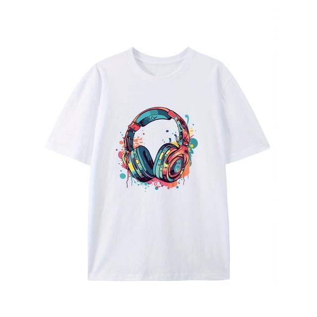 Camiseta de verano para hombre de algodón de alta calidad, gruesa, de 220 g, con cuello redondo y estampado creativo de oso, de manga corta