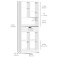 thumbnail image 3 of HOMCOM Tall Bookshelf with Drawer for Home Office, White, 3 of 10