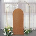 thumbnail image 4 of BalsaCircle 5 ft Antique Gold Fitted Metallic Spandex Round Top Wedding Arch Backdrop Stand Cover Party Events Decorations, 4 of 8