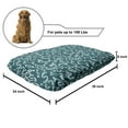 thumbnail image 2 of Teal Green Pet Bed, Victorian Botanical Detailed Repetitive Ornaments on Stripes Repetition, Chew Resistant Pad for Dogs and Cats Cushion with Removable Cover, 24" x 39", Teal and White, by Ambesonne, 2 of 4