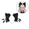 thumbnail image 2 of Diademas con orejas de gato, diademas de piel sintética peludas, accesorios para el cabello para niñas y mujeres, tocados para fiestas navideñas, 2 of 5