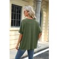 thumbnail image 3 of New Women's Solid Color Round Neck Loose Short-Sleeved T-Shirt Top, 3 of 3