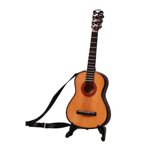 1/6 scale wooden guitar acoustic bass guitar toy miniature collectible