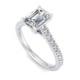 thumbnail image 3 of Empire Jewelry Women's 2.1 Ct Moissanite Ring - Emerald Cut Bezel Set Solitaire with Accents Engagement Ring - 14K White Gold Plated Band - Elegant Jewelry Gift - Everyday Wear Diamond Ring, 3 of 3