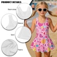 thumbnail image 5 of Uorisanigo Pink Heart Girls Swimsuit One Piece Modest Beach Swim Dress with Skirt Summer Swim Dress Pool Party, Size 3-4, 5 of 6