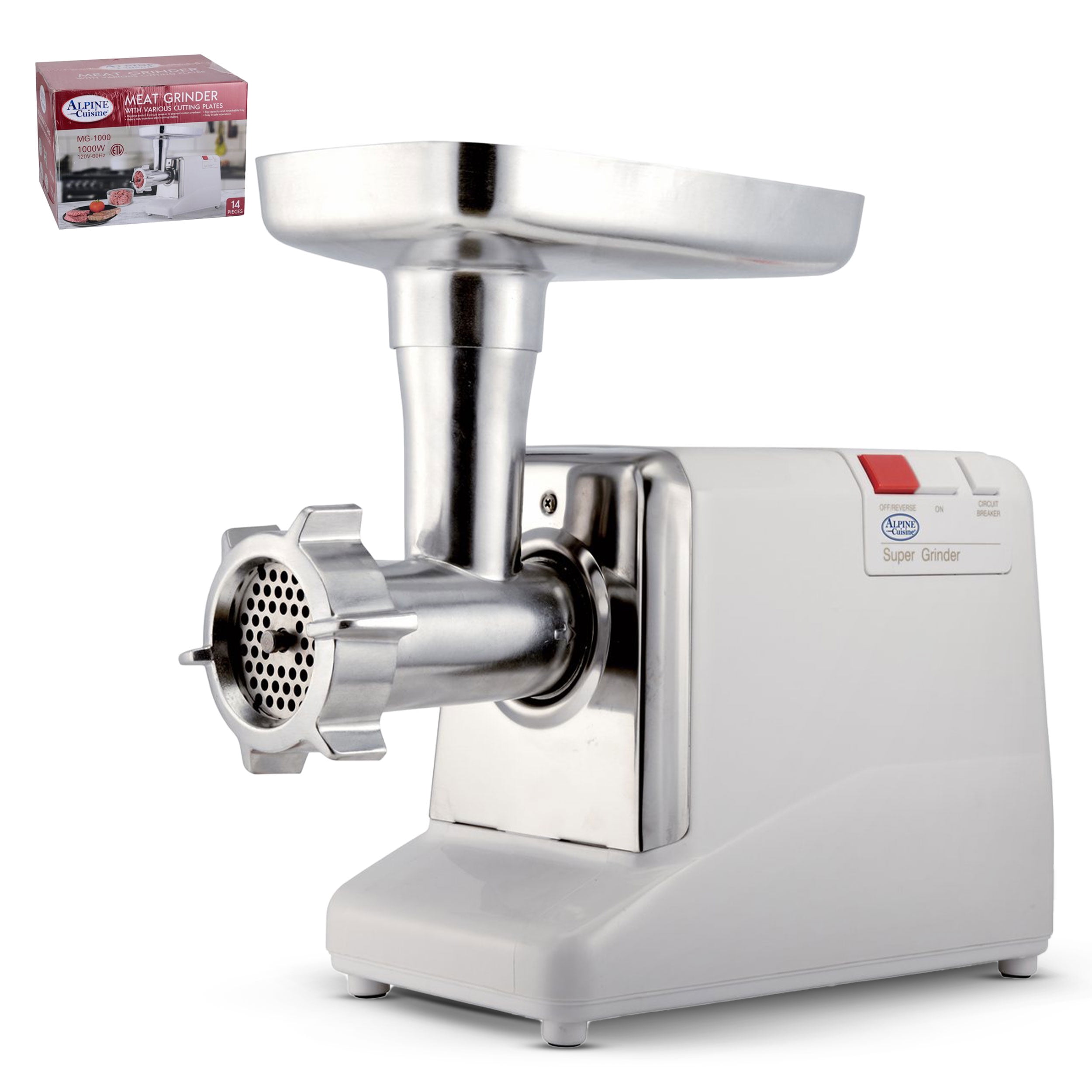 Alpine Cuisine Stainless Steel Electric Meat Grinder 1000W with UL
