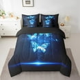thumbnail image 2 of Abstract Butterfly 7 Piece Comforter Set Full Bed in a Bag,Flying Butterflies Bedding Sets Geometric Rustic Aesthetic Animal Sheet Set with Comforter, 2 of 5