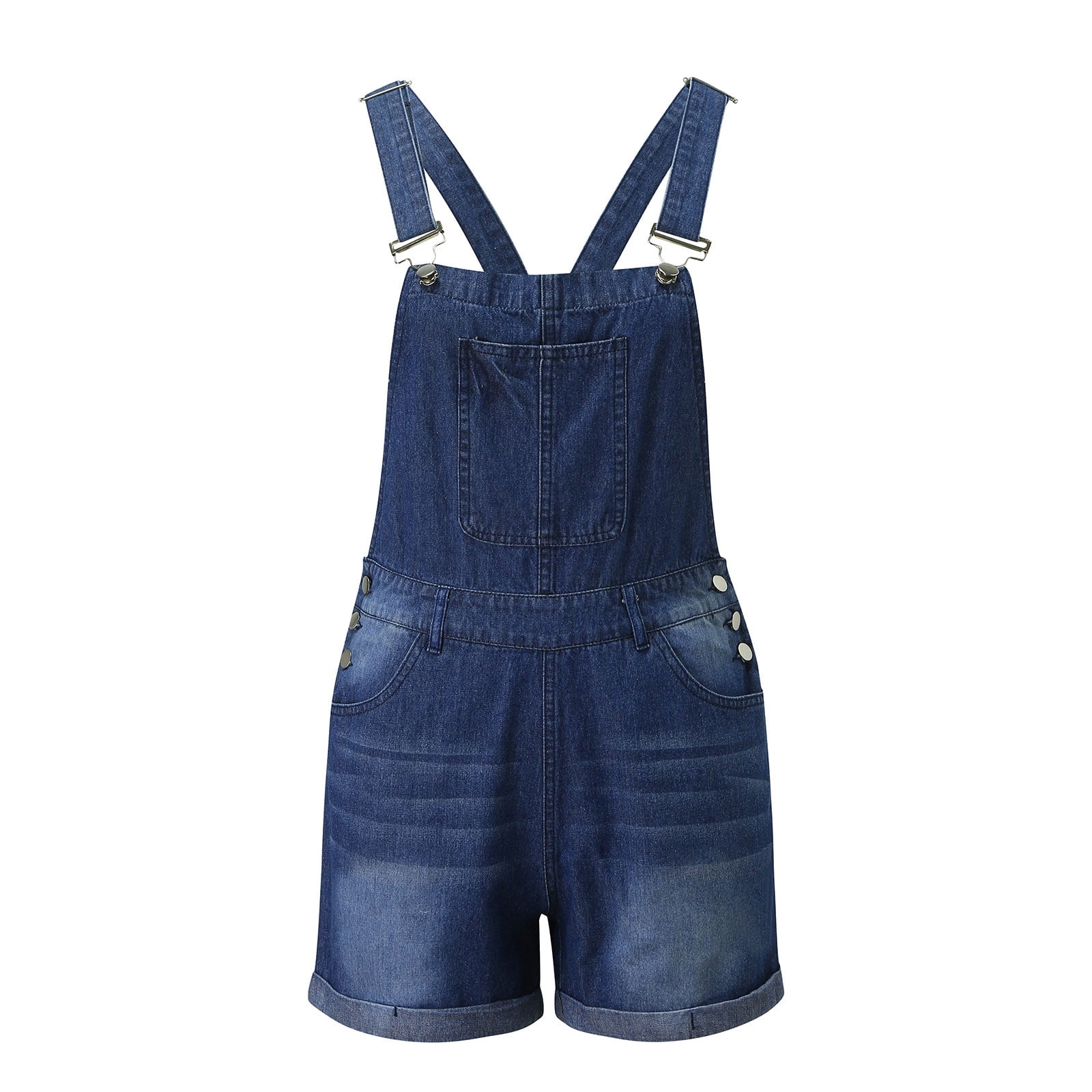 Comfy Adult Size Lightweight Denim Overalls Shorts for Women