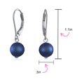 thumbnail image 4 of Bling Jewelry Womens Classic Black White Pink Pearl Drop Ball Earrings Sterling Silver Leverback, 4 of 5