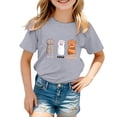thumbnail image 3 of Yiyuu Girls Casual Short Sleeve T Shirt Summer Cute Cat's Paw Print T-Shirt, Sizes 3-13, 3 of 3