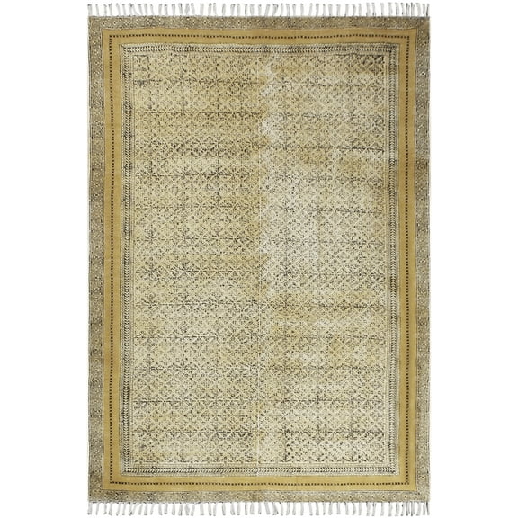 Casavani Indian Hand Woven Garden Area Rug,Beige 2x3 feet