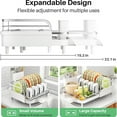 thumbnail image 3 of Dish Drying Rack - Expandable Dish Rack for Kitchen Counter, Rust-Resistant Dish Drainer with Utensil Holder and Raised Guardrail, Kitchen Organizer for Cup and Bottle (White), 3 of 5