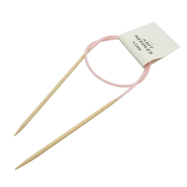 Agujas circulares de bambú para tejer con tubo de plástico, juegos de hilo para manualidades 45 mm