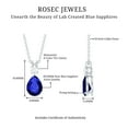 thumbnail image 4 of Rosec Jewels Minimal Drop Pendant with Created Blue Sapphire and Moissanite (8X10 mm), 18K White Gold, 4 of 7
